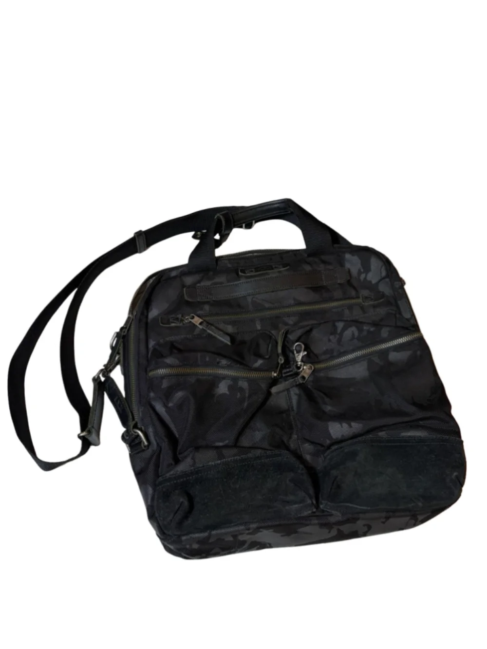 TUMI Dalston Ashwin Tote Black Camo Crossbody Shoulder Travel Work Bag